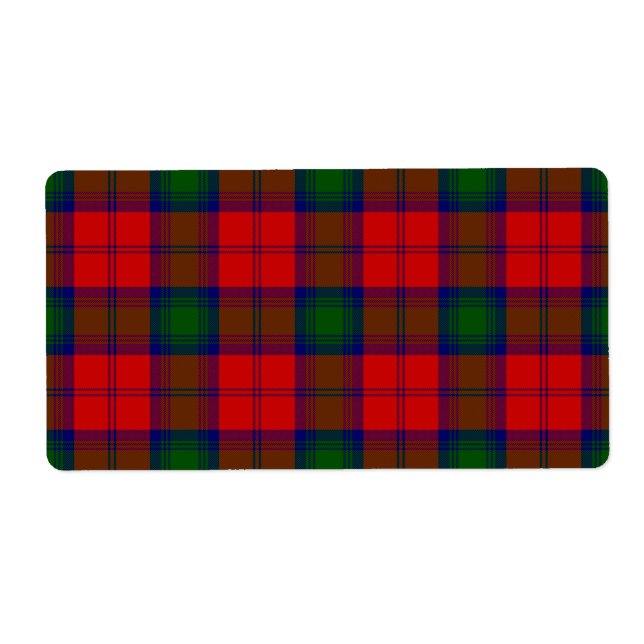 Étiquette Lindsay tartan rouge vert plaid (Devant)