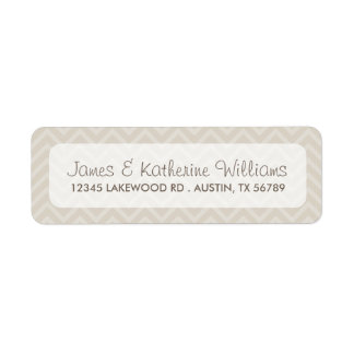 Étiquette Linge Beige Chevron Stripes Mariage moderne