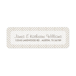 Étiquette Linge Beige Herringbone Chevron Mariage moderne