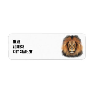 Étiquette lion aquarelle Leo roi safari animal jungle chat 