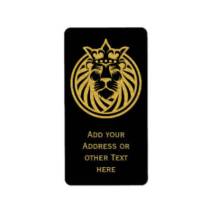 Étiquette Lion Avec Couronne - Style Or 4