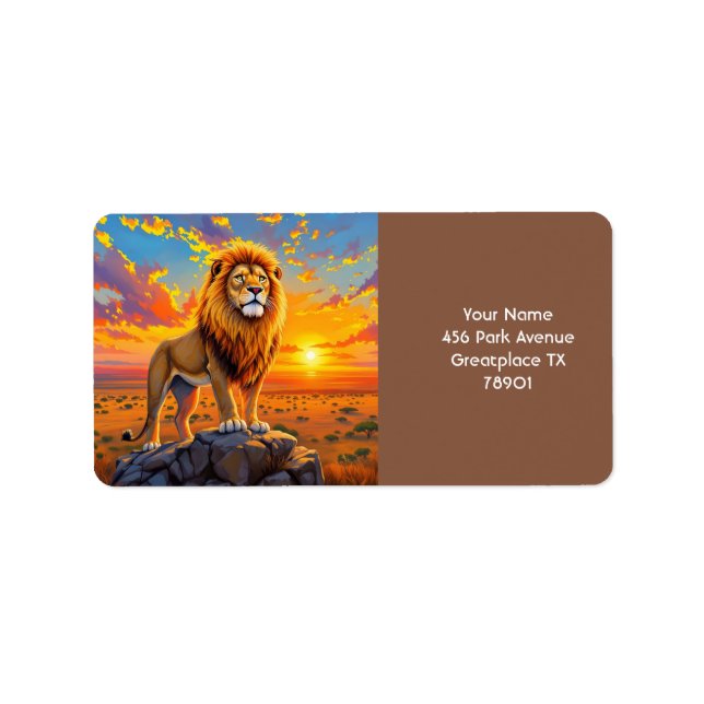 Étiquette Lion Imaginaire Rocher du désert (Devant)