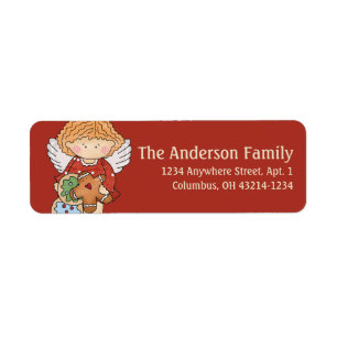 Étiquette Little Christmas Angel Adresse de retour Label - d