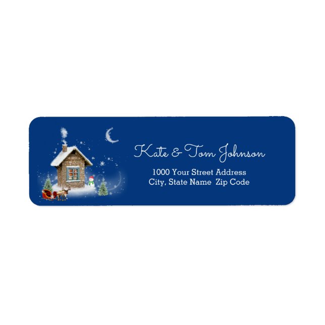 Étiquette Little Christmas House Return Address Label (Devant)