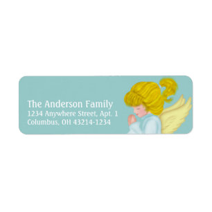 Étiquette Little Girl Praying Angel 2k Return Address Labels