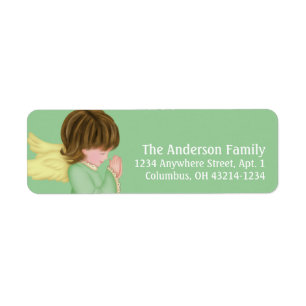 Étiquette Little Girl Praying Angel 3i Return Address Labels