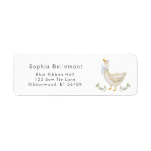 Étiquette Little Goose Watercolor baby shower Adresse de ret