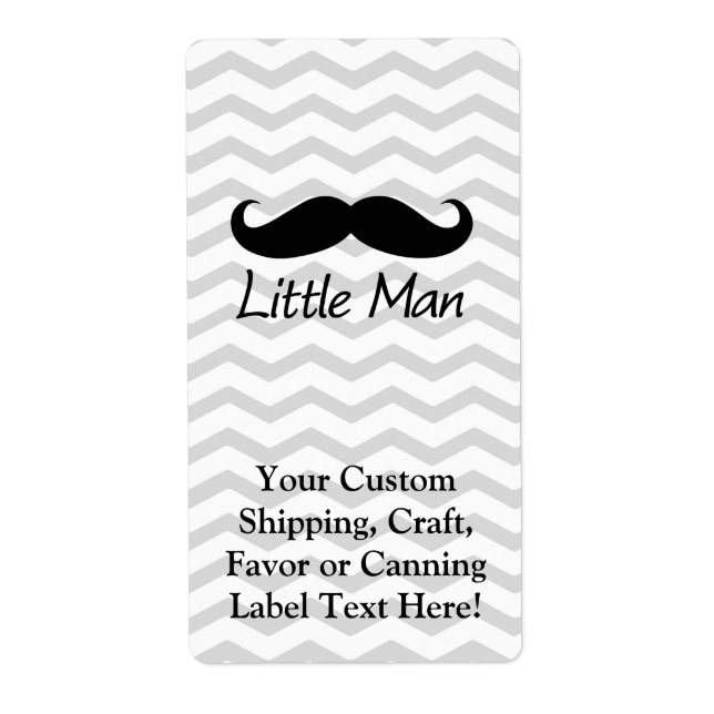 Étiquette Little Man Mustache Chevron mignons Garçons (Devant)