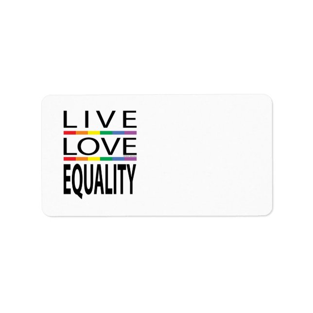 Étiquette Live Love Equality (Devant)