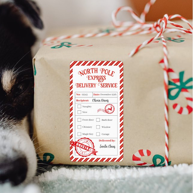 Étiquette Livraison de Noël par Père Noël North Pôle (Créateur téléchargé)