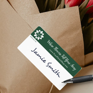 Étiquette Livraison 🌼 Florist Vert & Blanc sur mesure