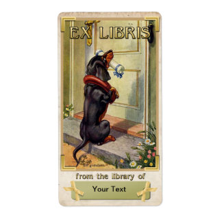 Étiquette Livraison spéciale Dachshund - ID plaque de livre