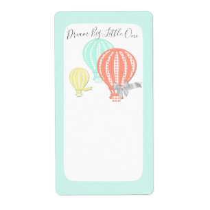 Étiquette Livre de ballon à air chaud Tags Aqua et Coral En