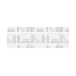 Étiquette Livres gris pâle sur étagère.