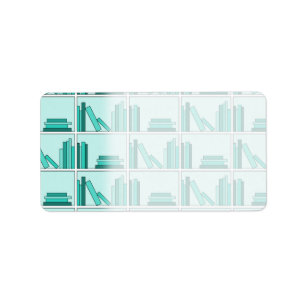 Étiquette Livres sur l'étagère. Conception en Teal et Aqua