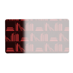 Étiquette Livres sur l'étagère. Rouge foncé.