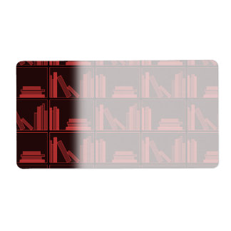 Étiquette Livres sur Shelf. Rouge foncé.