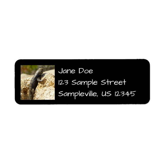 Étiquette Lizard d'épinette à dos jaune à Joshua Tree (Devant)