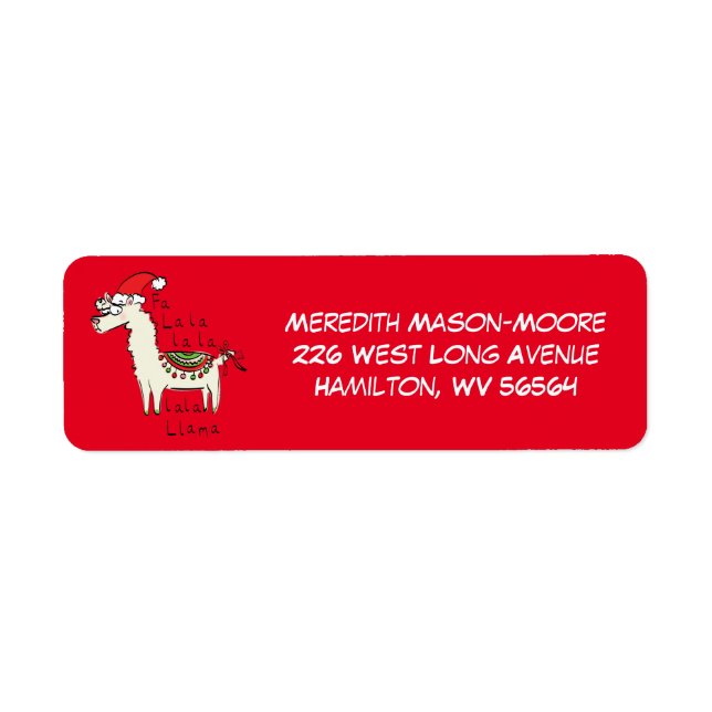 Étiquette Llama Cute Drôle Noël Vacances (Devant)