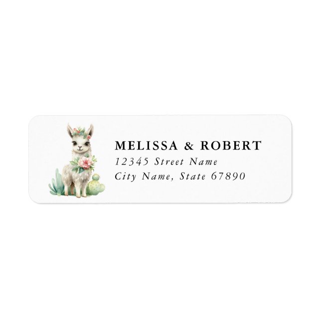 Étiquette Llama Return Address Label (Devant)