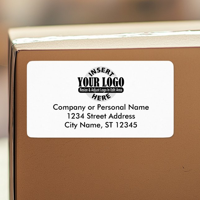 Étiquette Logo avec adresse de retour d'affaires Expédition (Custom Return Address Box Label)