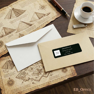 Étiquette Logo blanc sur fond noir Adresse professionnelle