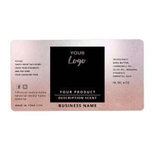 Étiquette Logo chic professionnel simple logo rose or produi