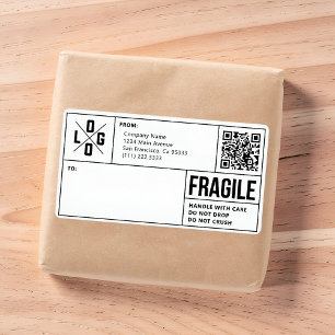 Étiquette Logo Code QR d'Expédition d'Entreprise Avertisseme