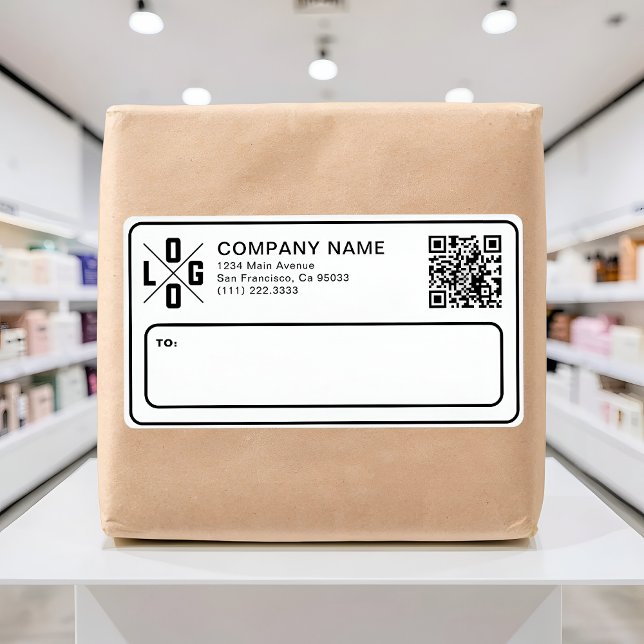 Étiquette Logo & Code QR d'expédition personnalisé pour entr (Créateur téléchargé)