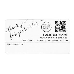 Étiquette Logo Code QR simple merci entreprise mailing