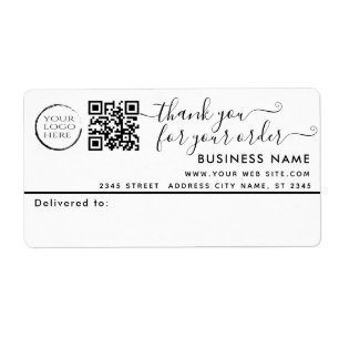 Étiquette Logo Code QR simple merci entreprise mailing