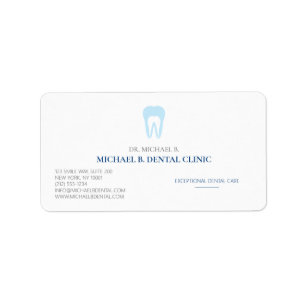 Étiquette logo de dentiste dentaire formel bleu