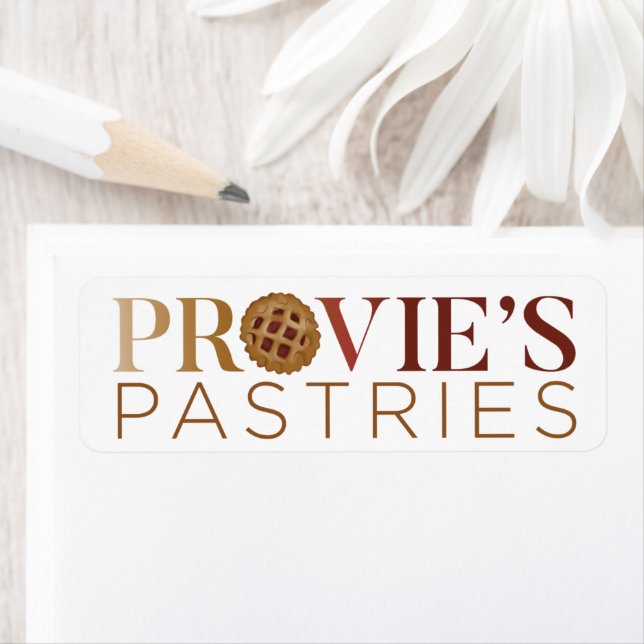 Étiquette Logo de la Pâtisserie Provie (En situation)