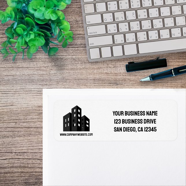 Étiquette Logo de l'entreprise Adresse de retour professionn (Créateur téléchargé)