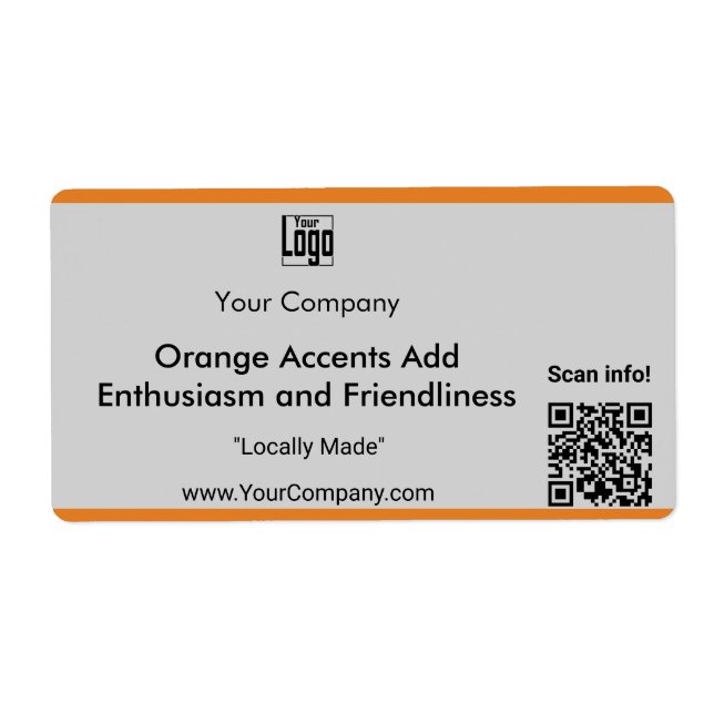 Étiquette Logo de l'entreprise Nom Devise Code QR Marketing  (Devant)