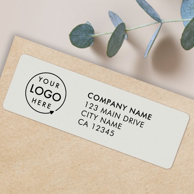 Étiquette Logo d'entreprise | Grey Neutre moderne Adresse de (Modern gray return address labels for your business - simple, professional & easy to customize)