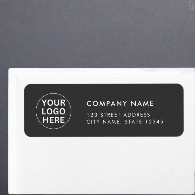 Étiquette Logo d'entreprise l Clean Grey Adresse professionn (Créateur téléchargé)