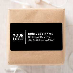 Étiquette Logo d'entreprise moderne Black & White Adresse de