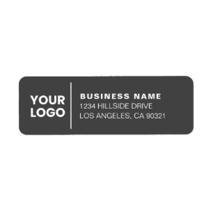 Étiquette Logo d'entreprise moderne gris foncé Adresse de re