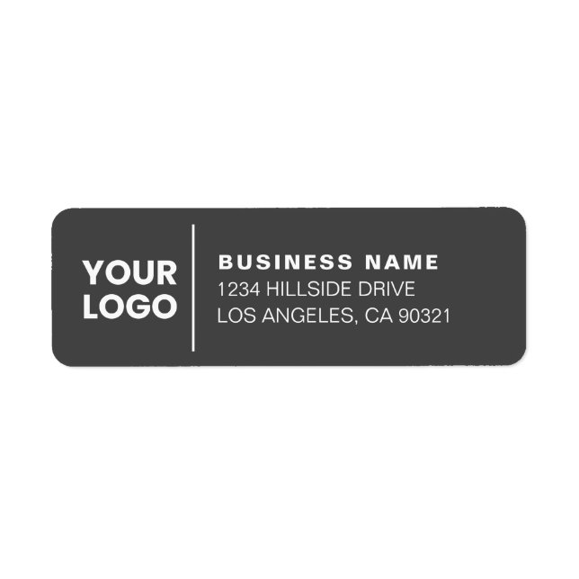 Étiquette Logo d'entreprise moderne gris foncé Adresse de re (Devant)