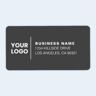 Étiquette Logo d'entreprise moderne gris foncé Adresse de re
