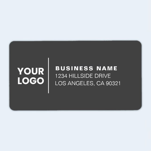 Étiquette Logo d'entreprise moderne gris foncé Adresse de re (Créateur téléchargé)