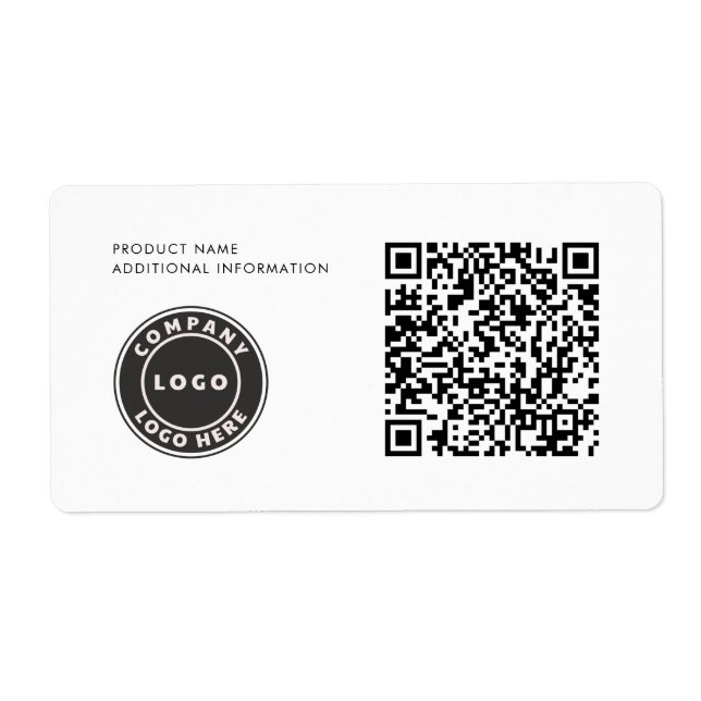 Étiquette Logo d'entreprise simple Code QR ID produit (Devant)