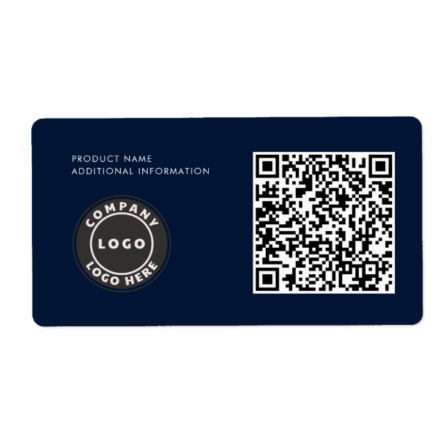 Étiquette Logo d'entreprise simple moderne Code QR ID produi (Devant)