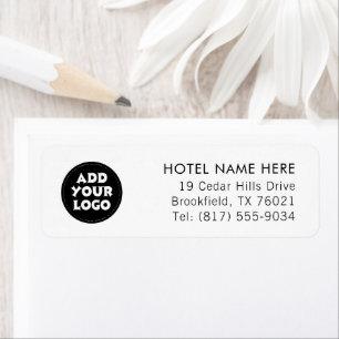Étiquette Logo d'hôtel personnalisé et nom et adresse de ret
