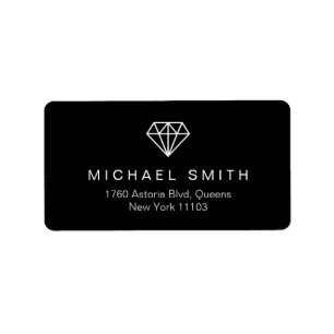Étiquette Logo Diamant noir et blanc