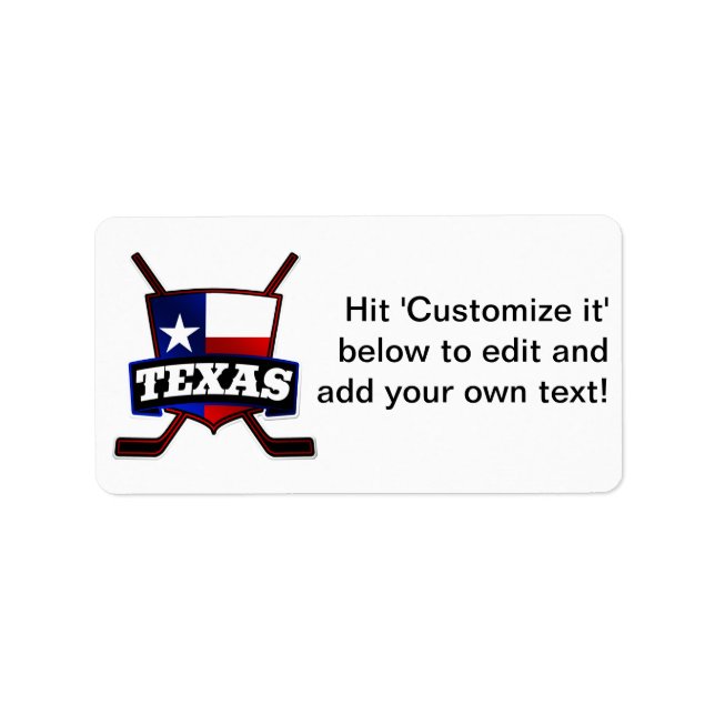 Étiquette Logo du drapeau du hockey du Texas (Devant)