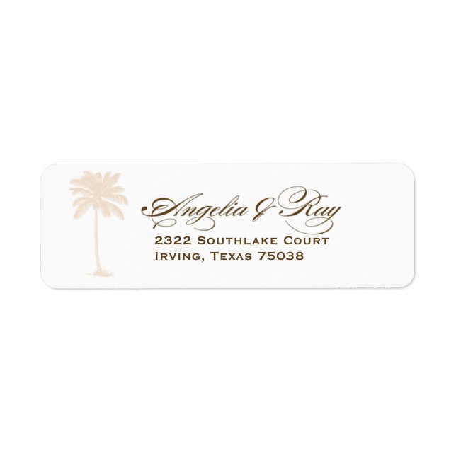 Étiquette Logo du Mariage Palm Tree personnalisé (Devant)