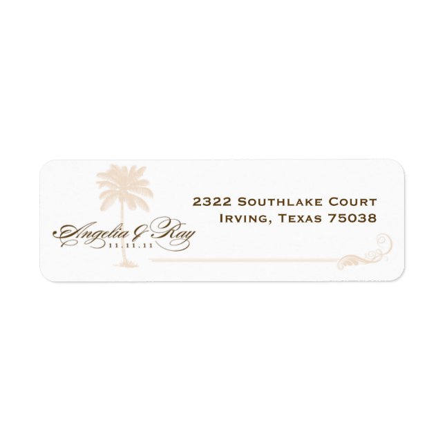 Étiquette Logo du Mariage Palm Tree personnalisé (Devant)