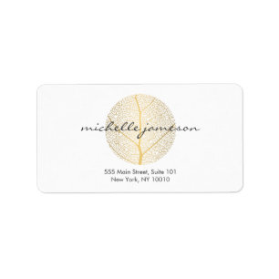 Étiquette Logo Elegant Gold Leaf sur Blanc